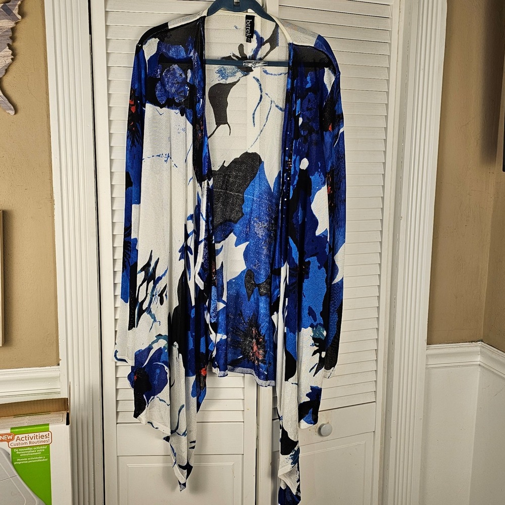 Berek Womens Lapis‎ Of Luxury Embellished Open Front Cardigan Sweater 2XL